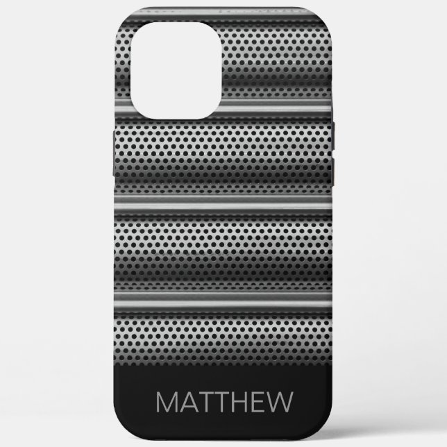 Modern Silver Monogram Case-Mate iPhone Hülle (Rückseite)