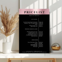 Modern Simpel Rosegold Salon Preisliste Poster