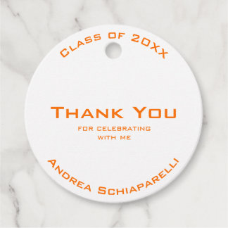 Modern Simple Abschluss Orange Vielen Dank Geschenkanhänger