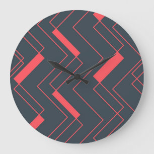 Modern, simple, abstract, vibrant, trendy pattern große wanduhr
