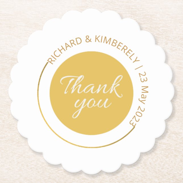 Modern Simple Add Couple Name Date Danke Papa Untersetzer (Vorderseite)