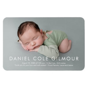 Modern Simple Baby Boy Name Foto Birth Magnet