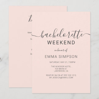 Modern Simple Bachelorette Weekend Einladung