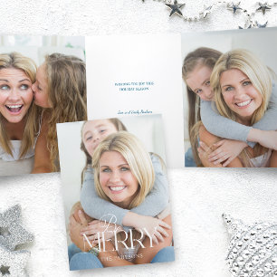Modern Simple Be Merry Typografie 1 Foto Dreifach Gefaltete Karte