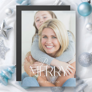 Modern Simple Be Merry Typografie 1 Foto Magnetkarte