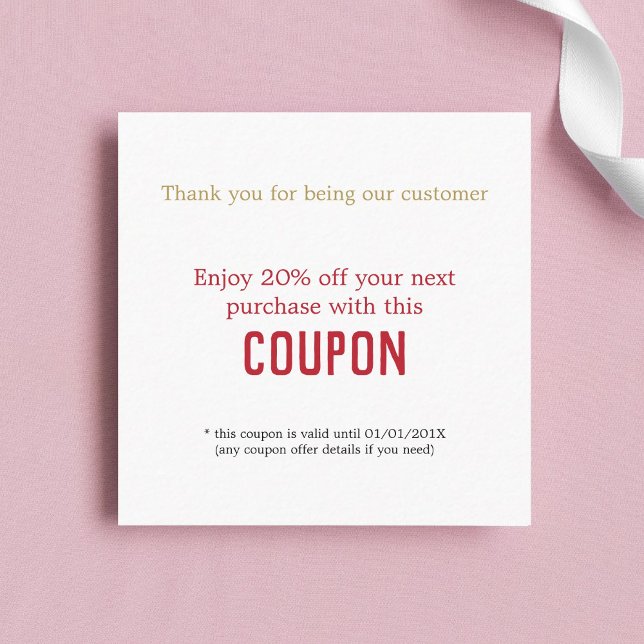 Modern Simple Beauty Salon Danke Coupon (Von Creator hochgeladen)