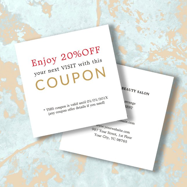 Modern Simple Beauty Salon Discount Coupon (Von Creator hochgeladen)