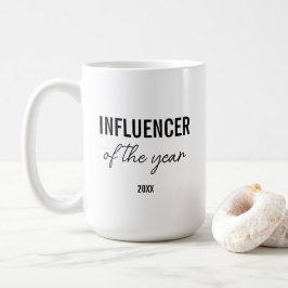 Modern Simple Black and White Script Influencer Kaffeetasse