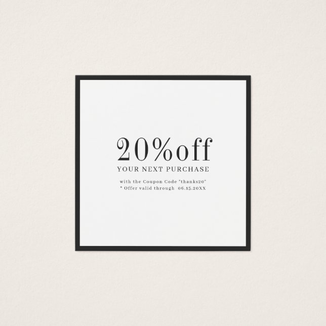 Modern Simple Black Border Business Discount card (Vorderseite)