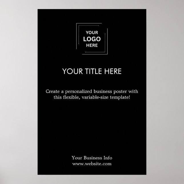Modern Simple Black-Business-Logo-Werbung Poster (Vorne)