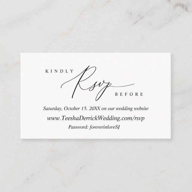 Modern Simple Black Calligraphy, Online-UAWG Begleitkarte (Vorderseite)