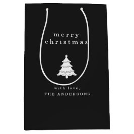 Modern Simple Black Christmas Holiday Mittlere Geschenktüte