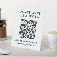Modern Simple Black Custom Leave a Review QR Code