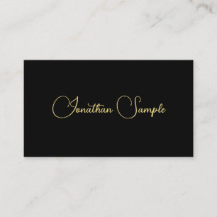 Modern Simple Black Template Gold Text Typografie Visitenkarte