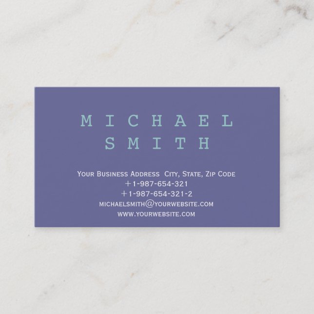 Modern Simple Blue Consultant Business Card Visitenkarte (Vorderseite)