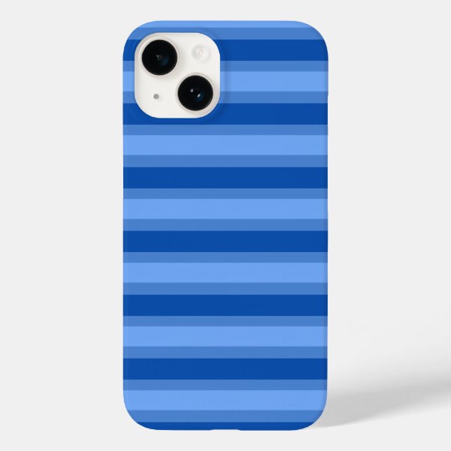 Modern Simple Blue Navy Two Tone Strip Name Case-Mate iPhone Hülle (Rückseite)