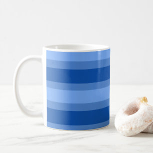 Modern Simple Blue Navy Two Tone Strip Name Kaffeetasse
