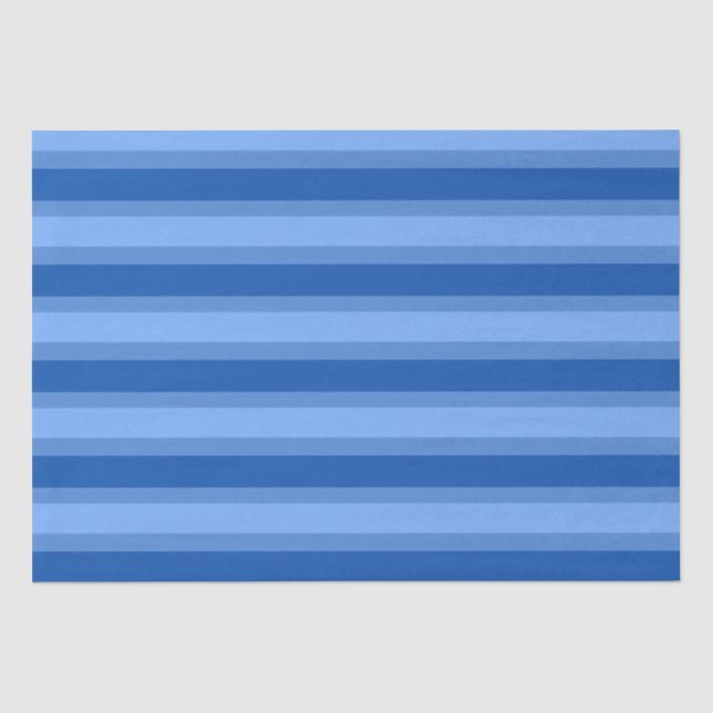 Modern Simple Blue Navy Two Tone Strip Name Seidenpapier (Vorderseite)