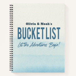 Modern Simple Blue Watercolor Adventure Bucket Notizbuch