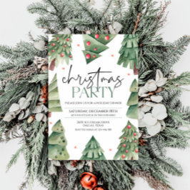 Modern Simple Boho Christmas Tree Party Einladung