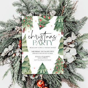 Modern Simple Boho Christmas Tree Party Einladung