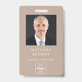 Modern Simple Brown Corporate Foto ID Ausweis