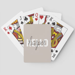 Modern Simple Brown Hallo und Sie nennen Spielkarten