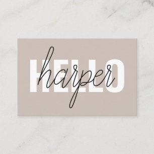 Modern Simple Brown Hallo und Sie nennen Visitenkarte