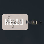 Modern Simple Brown Hello und You Name Gepäckanhänger<br><div class="desc">Modern Simple Brown Hello und You Name</div>