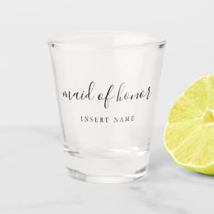 Modern Simple Calligraphy Trauzeugin Shot Glass Schnapsglas