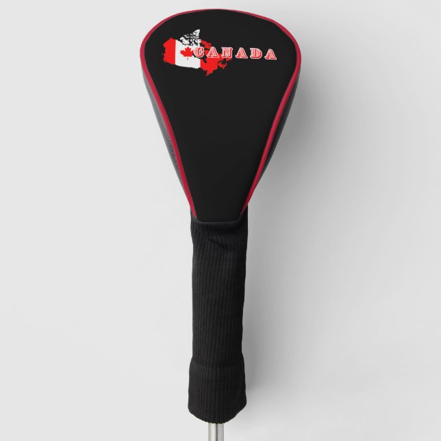 Modern Simple Canadian Canada Script Map Flag Golf Headcover (Vorderseite)