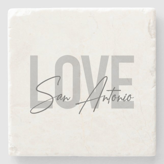 Modern, simple, chic, cool design Love San Antonio Steinuntersetzer (Vorderseite)