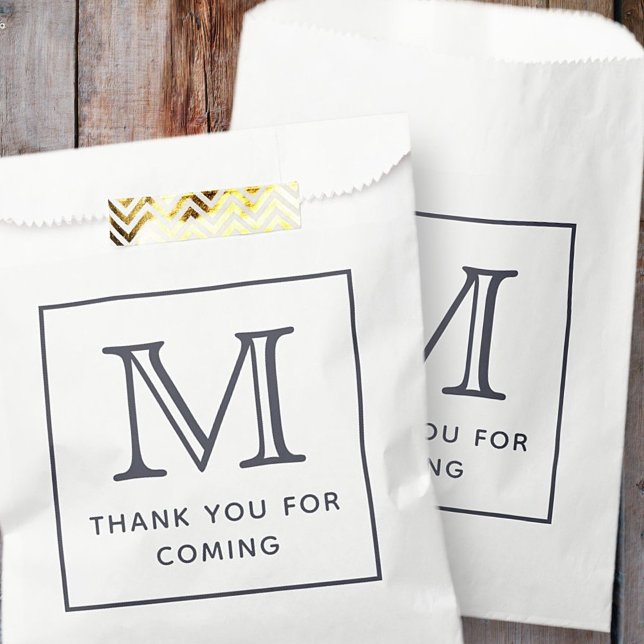 Modern Simple Chic Monogram Vielen Dank für Ihr Ko Geschenktütchen (Von Creator hochgeladen)