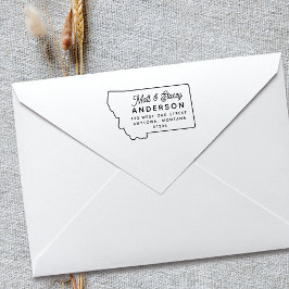 Modern Simple Chic MONTANA Staat Rücksendeadresse Gummistempel