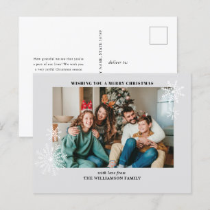 Modern Simple Christmas Family Foto Postkarten