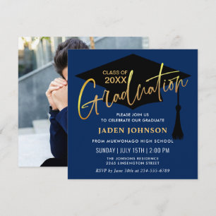 Modern Simple Class of 2024 FOTO Graduation Party Einladung