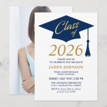 Modern Simple Class of 2025 Foto Graduation Party