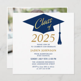 Modern Simple Class of 2025 FOTO Graduation Party Einladung