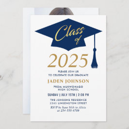 Modern Simple Class of 2025 Foto Graduation Party Einladung