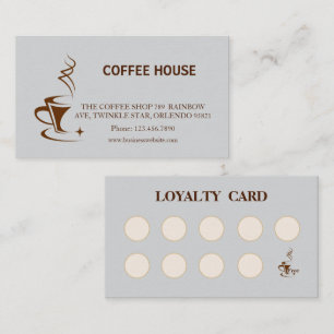 Modern simple coffee shop Loyalty Card Visitenkarte