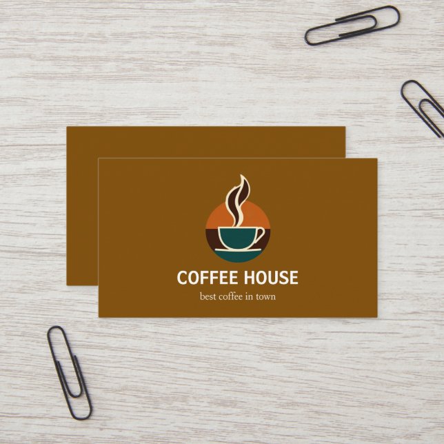 Modern Simple Coffee Shop Visitenkarte (Vorderseite/Rückseite Beispiel)