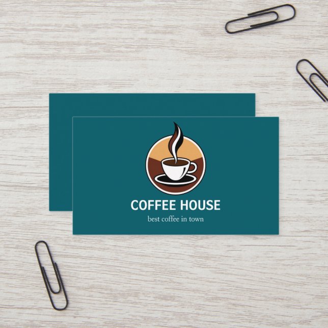 Modern Simple Coffee Shop Visitenkarte (Vorderseite/Rückseite Beispiel)