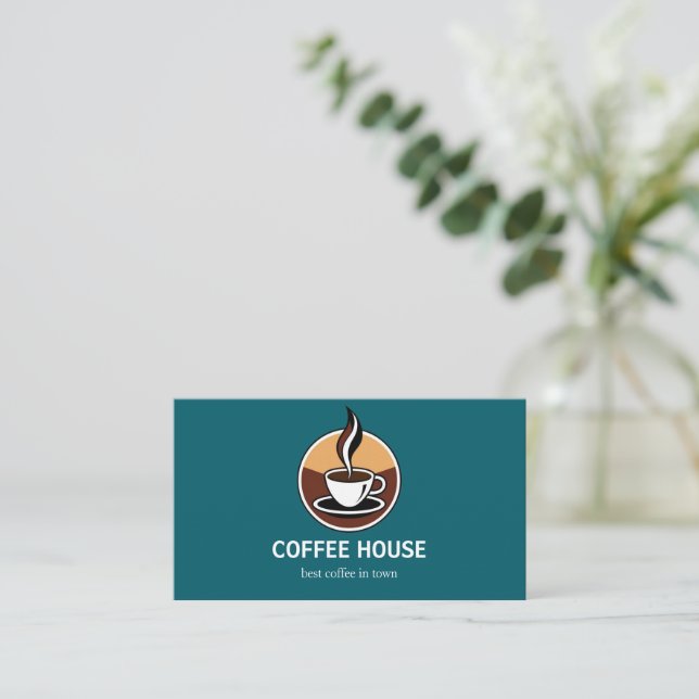 Modern Simple Coffee Shop Visitenkarte (Stehend Vorderseite)