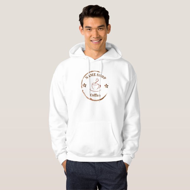 Modern Simple coffee Tea café Name Hoodie (Vorne ganz)