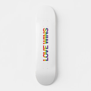 Modern, simple, colorful, vibrant design Love Wins Skateboard