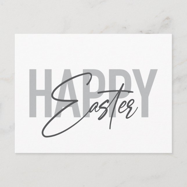 Modern, simple, cool typography Happy Easter Postkarte (Vorderseite)