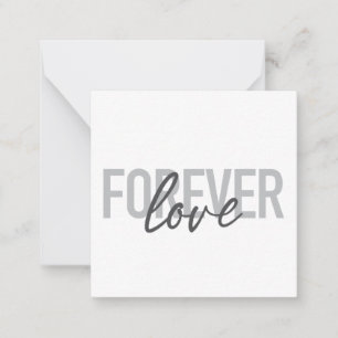 Modern, simple, cool typography of Forever Love Mitteilungskarte