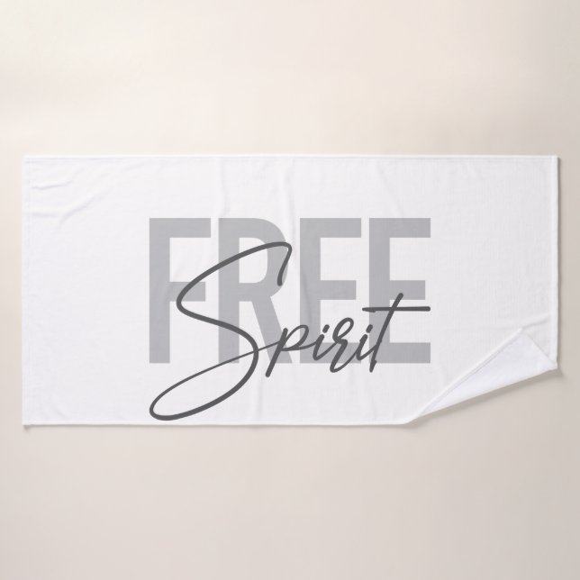Modern, simple, cool typography of Free Spirit Badehandtuch (Badehandtuch)