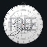Modern, simple, cool typography of Free Spirit Dartscheibe<br><div class="desc">Modern,  simple,  minimal typographic design of a saying "Free Spirit" in tones of grey color. Cool,  urban,  trendy and playful graphic vector art with handwritten typography.</div>