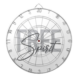 Modern, simple, cool typography of Free Spirit Dartscheibe